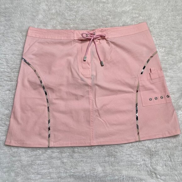 NWT Burberry Y2K Women's Light Pink A-Line Mini Skirt Ribbon Detail Size Medium - Picture 1 of 10